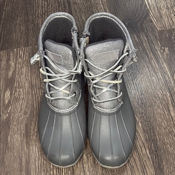 Sperry Women's Glitter Silver Duck Boots - Size 7 - Picture 2 of 9